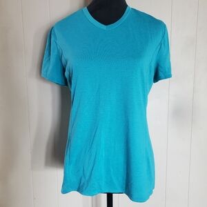 Adidas Climalite Short Sleeve T Shirt Womens M Teal Moisture Wicking Activewear